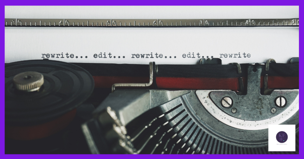 Typewriter emphasising the importance of editing and rewriting.