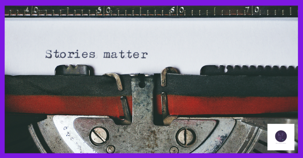 Typewriter showing that stories matter in your email marketing.