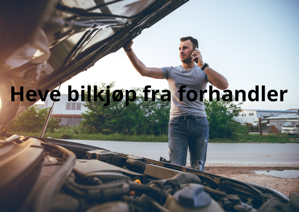 Bilde av ødelagt bil. Tekst på bildet: "heve bilkjøp fra forhandler"