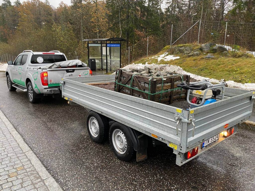 Sand, hageavfall, grus, bark, jord, transport av masser, bortkjøring