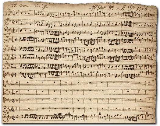 Originele partituur van Graupner uit 1726