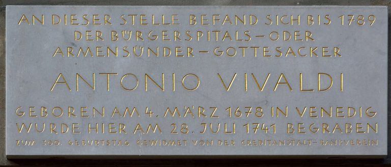 Vivaldi Funeral Plaque