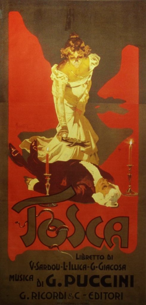 Poster van de première van Tosca