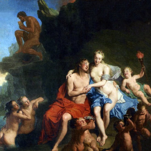 Acis and Galatea in een schilderij van Jakob Van Schuppen