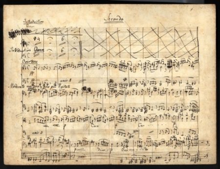 De ouverture van 'Elijah', in een kopij van Felix Mendelssohn
