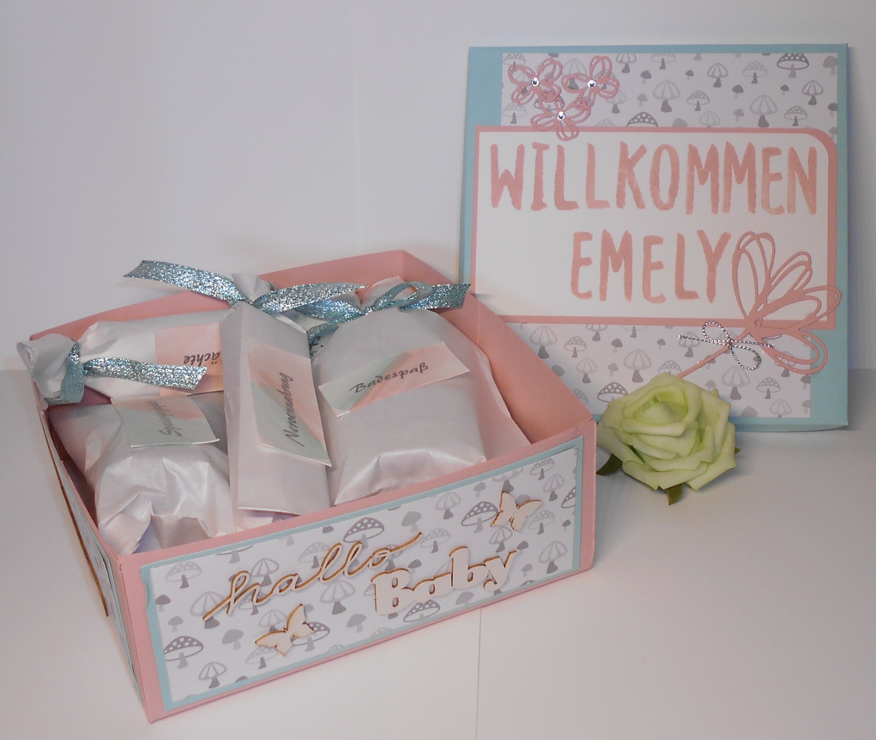 Geschenkbox und Karte zur Geburt – Ausgefuchst