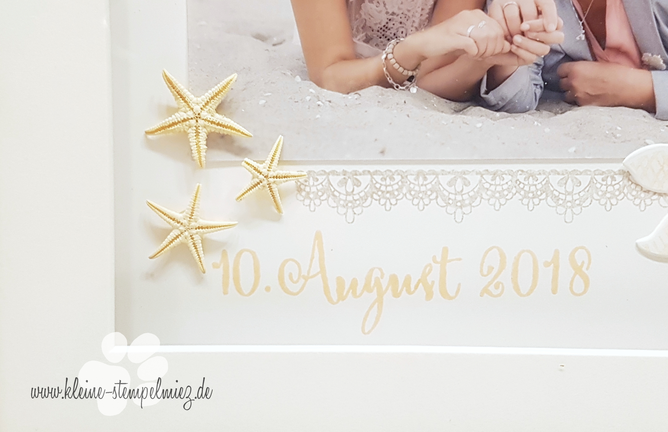 Bilderrahmen zur Hochzeit Kleine Stempelmiez Basteln aus Liebe