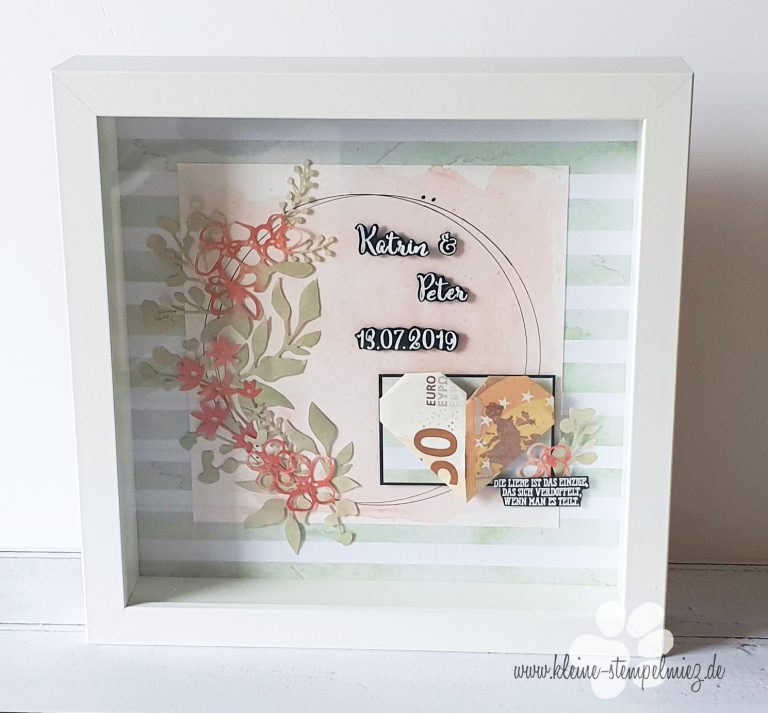Ein Bilderrahmen zur Hochzeit Kleine Stempelmiez Basteln aus Liebe