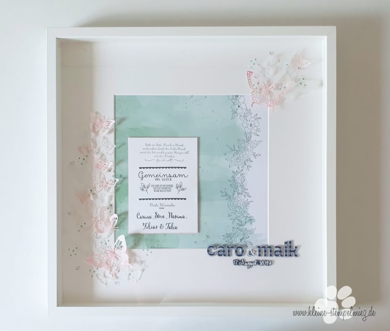 XXL Bilderrahmen zur Hochzeit Kleine Stempelmiez Basteln aus Liebe