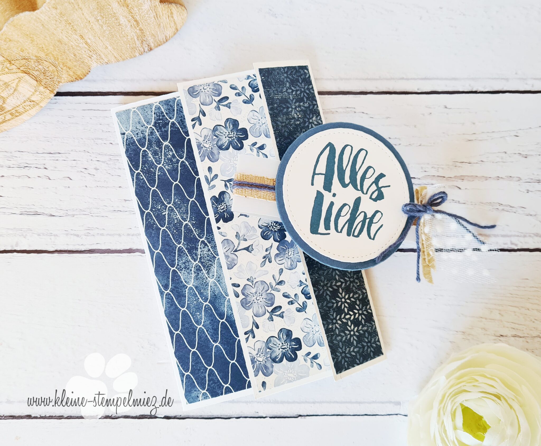 Besondere Faltkarte zum Geburtstag Kleine Stempelmiez Basteln aus Liebe