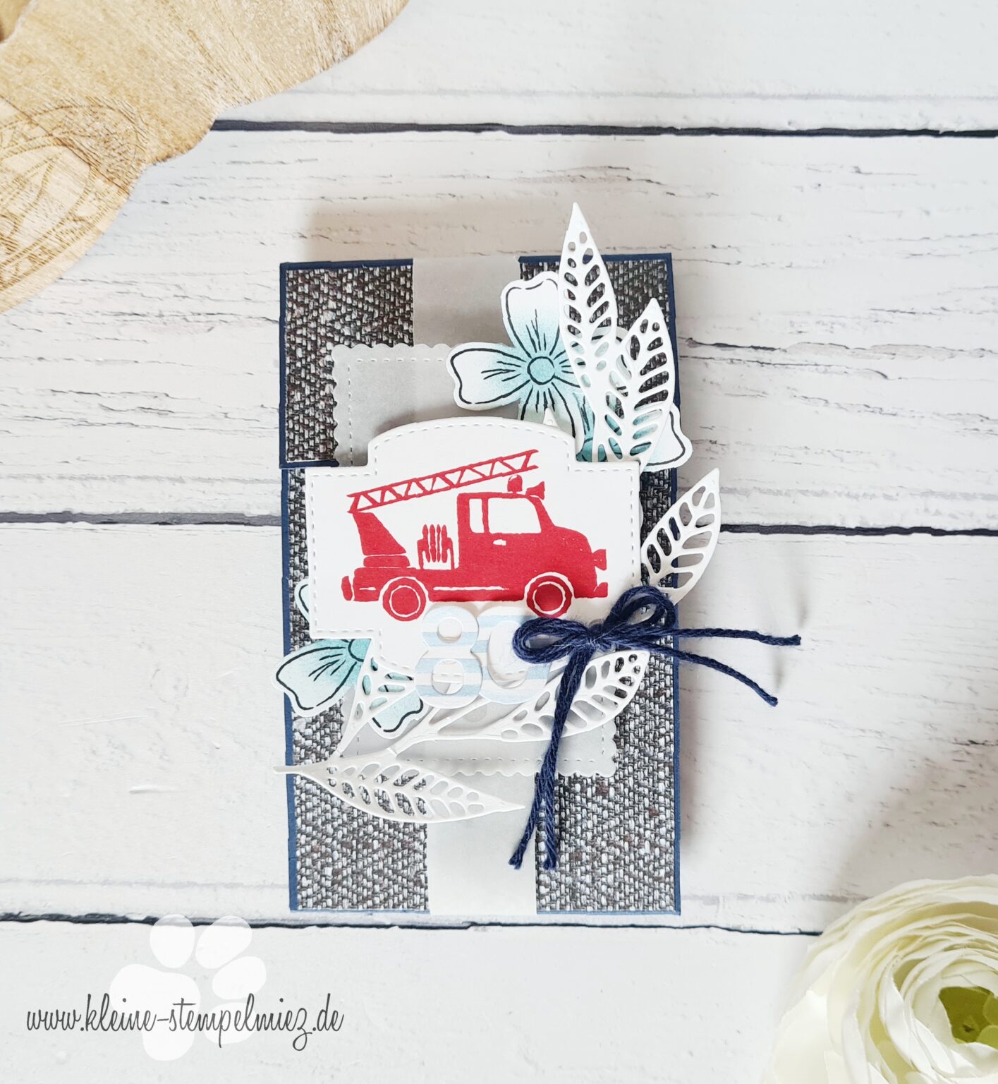 Besondere Karte zum 80. Geburtstag eines Feuerwehrmannes Kleine