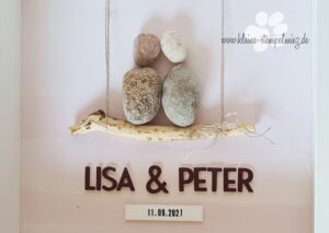 Bilderrahmen zur Hochzeit Kleine Stempelmiez Basteln aus Liebe