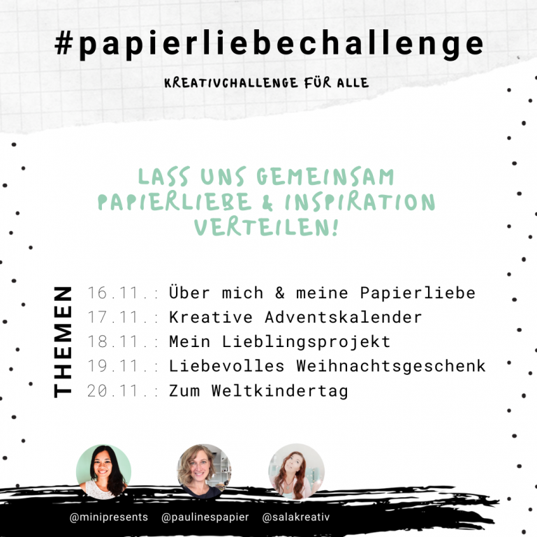 Papierliebe-Challenge im November – meine Papierliebe und ich :-)