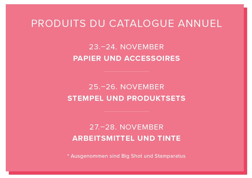 Stampin‘ Up! Online Preisspektakel vom 23. – 28.11.2018