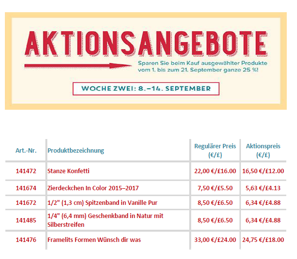 Neue Angebote bei den Aktionswochen im September!