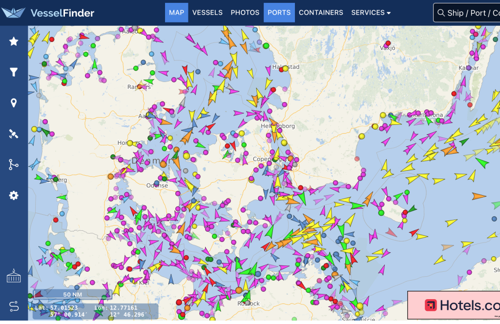 Eksempel fra Vesselfinder