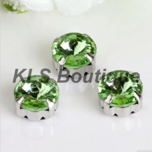 Ref 133 – 10 Strass à Coudre 10 mm Vert