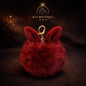 Ref 177 – Porte Clé Fourrure Bordeaux