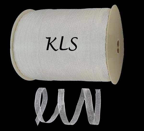 Ref 3357 - Ruban organza blanc 7 mm Longueur : 20 m