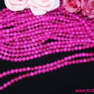 Ref 3423 – 85 Perles en Verre Craquelé 10 mm Fuschia