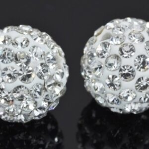 Ref 51 – Perles Shamballa – Couleur Cristal -10mm