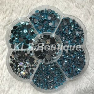 Ref 5692 – Boîte Strass DMC Bleu Turquoise Assortiment de Taille