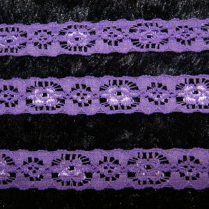 Ref 901 Violet – Ruban Dentelle élastique 14mm – Violet