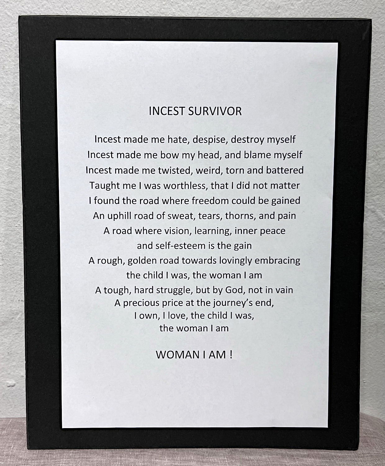 Incest survivor, a poem. Et dikt.