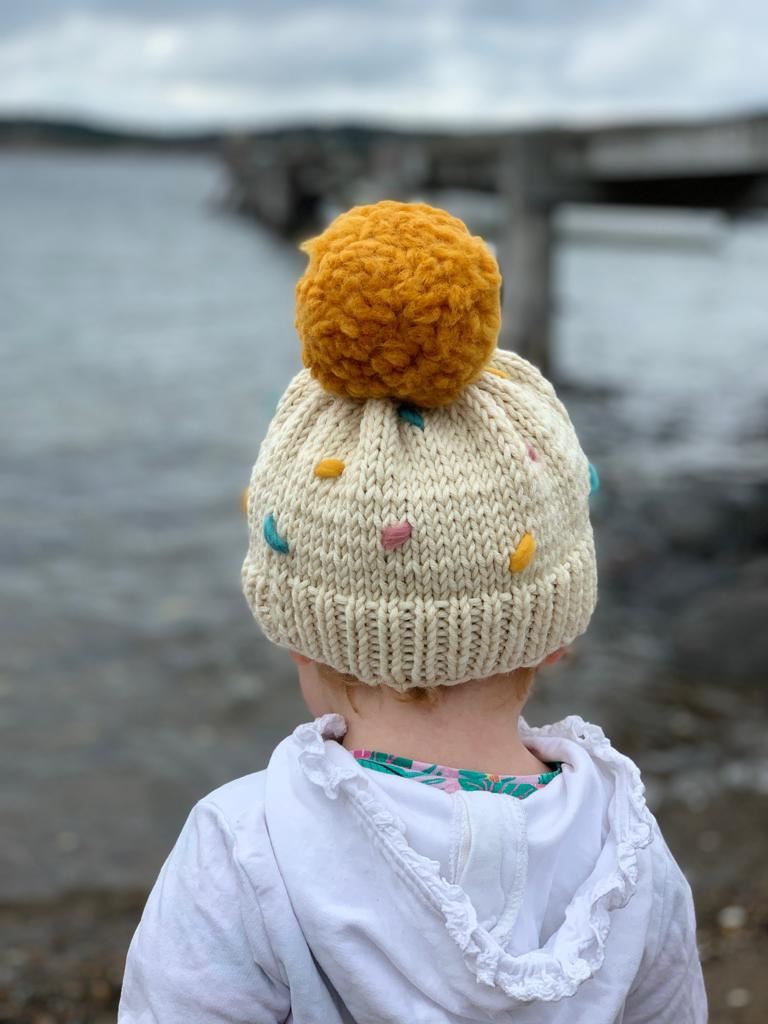 Sprinkle hat from Stitch and Story - knitting kit