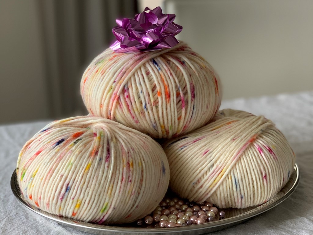 The Meriwool yarn in Sprinkle color from We Are Knitters
