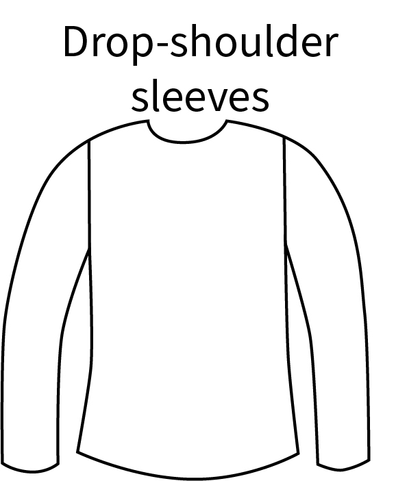 Drop-shoulder and set-in sleeves sweater