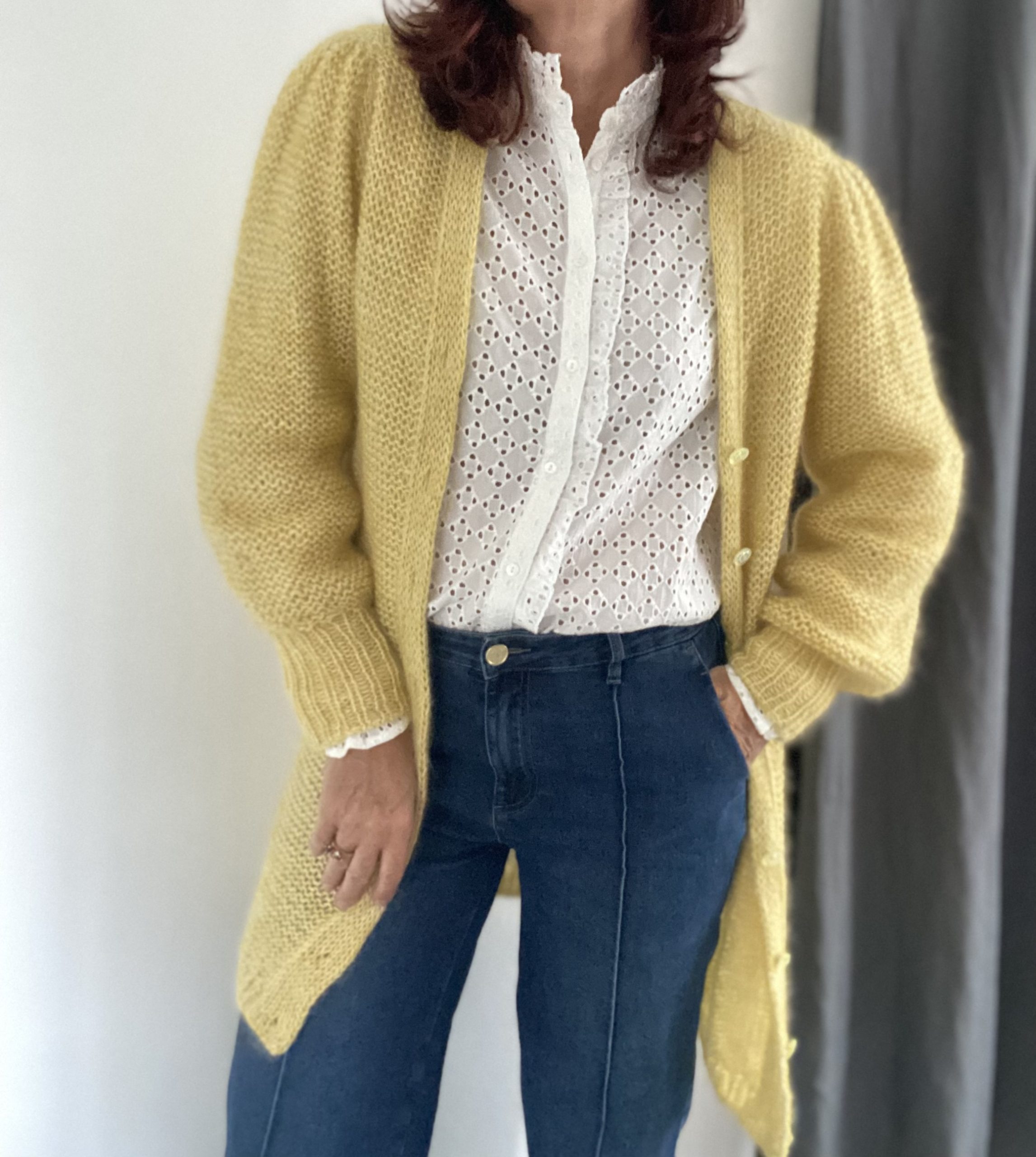 Puff Your Vibe Cardi - Danish Pattern - knityourvibe.com