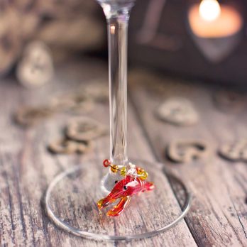 origineel cadeau uniek geschenk glazen glasmarker wijnglasmarker zeedieren kreeft