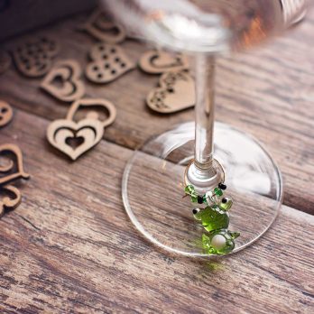 origineel cadeau uniek geschenk glazen glasmarker wijnglasmarker tuindieren kikker