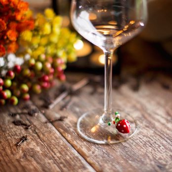 origineel cadeau uniek geschenk glazen glasmarker wijnglasmarker fruit aardbei