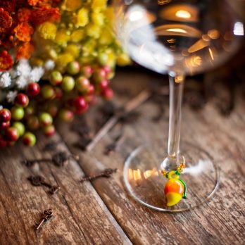 origineel cadeau uniek geschenk glazen glasmarker wijnglasmarker fruit mango