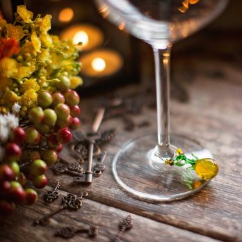 origineel cadeau uniek geschenk glazen glasmarker wijnglasmarker fruit ananas