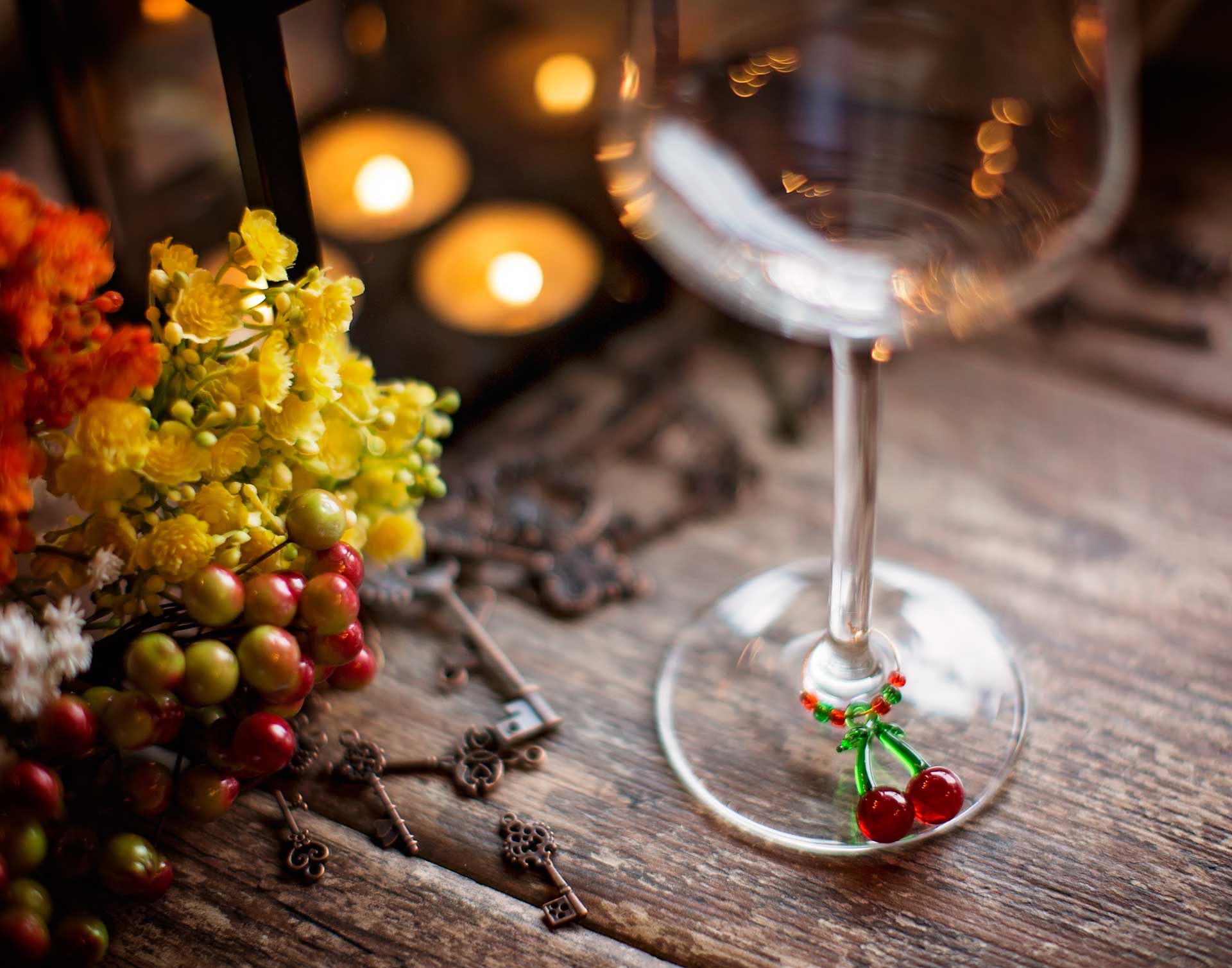 origineel cadeau uniek geschenk glazen glasmarker wijnglasmarker fruit kersen