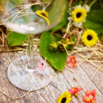 origineel cadeau uniek geschenk glasmarkers wijnglasmarkers hangertje met parels kunststof glaasje met rietje zomerdrank zomer