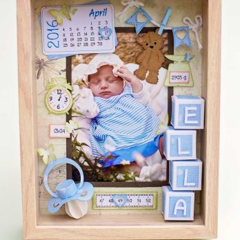 gepersonaliseerde-geboortekader uniek cadeau paper craft scrapbooking babycadeau babykamer babydecoratie origineel