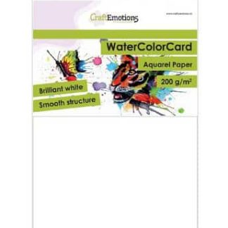 CraftEmotions WaterColorCard - briljant wit 10 vl A5 200gr