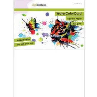 CraftEmotions WaterColorCard - briljant wit 10 A4 200gr