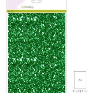 CraftEmotions glitterpapier 5 vel kerstgroen 120gr