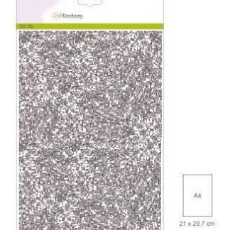 CraftEmotions glitterpapier 5 vel zilver 120gr