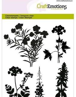 CraftEmotions clearstamps A6 - silhouet berm planten