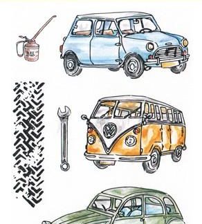 CraftEmotions clearstamps A6 - Classic Cars 1