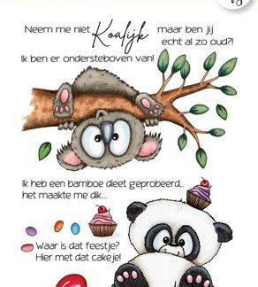 CraftEmotions clearstamps A6 - Koala & Panda (NL)