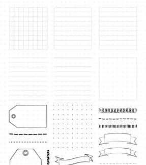 CraftEmotions clearstamps A5 - Bullet Journal - frames en randen