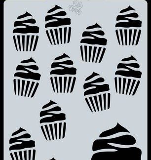 CraftEmotions Mask stencil cupcakes A6