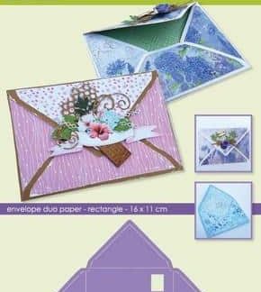 CraftEmotions stencil- envelop duo paper - rechthoek